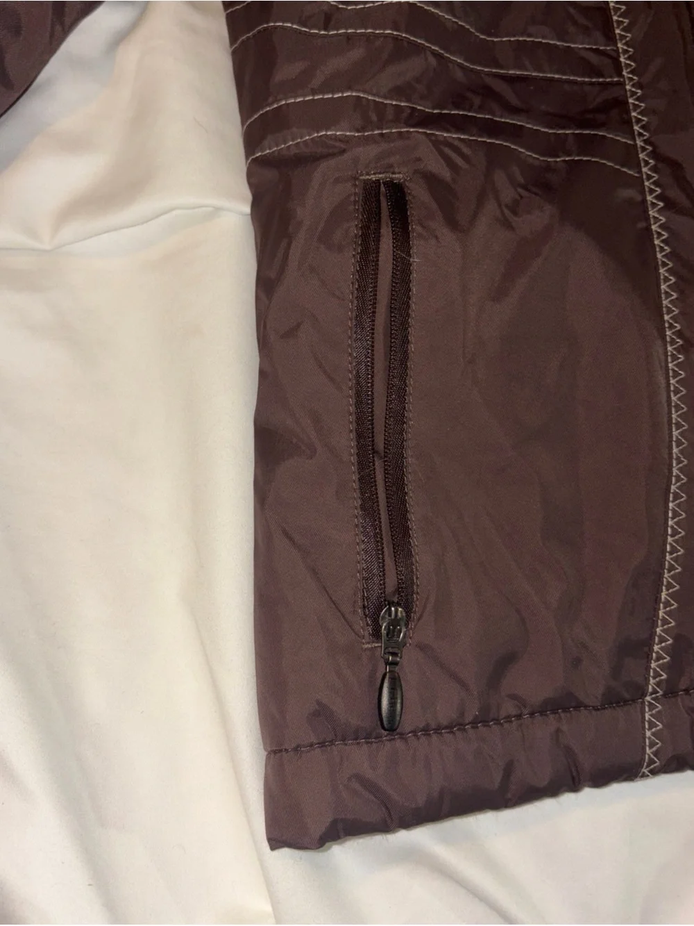 L.L. Bean Girls Medium 5-6 Brown parka W/removable Hood Zip-Up Jacket